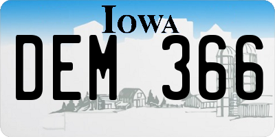 IA license plate DEM366