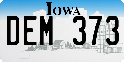 IA license plate DEM373