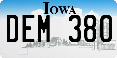 IA license plate DEM380