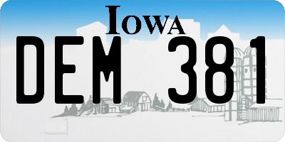 IA license plate DEM381