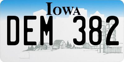 IA license plate DEM382
