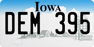 IA license plate DEM395