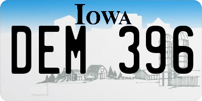 IA license plate DEM396