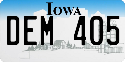 IA license plate DEM405