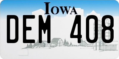 IA license plate DEM408