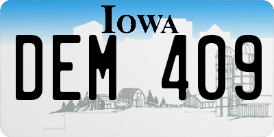 IA license plate DEM409
