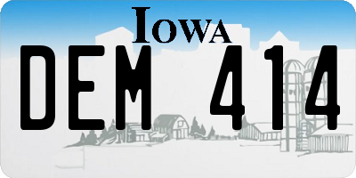 IA license plate DEM414