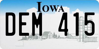 IA license plate DEM415