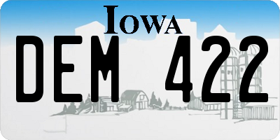 IA license plate DEM422