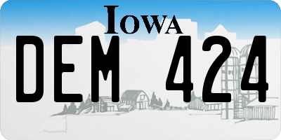 IA license plate DEM424