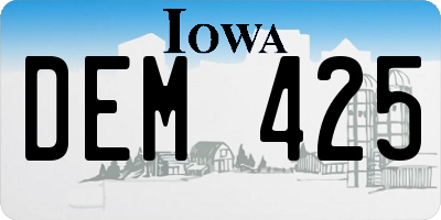 IA license plate DEM425
