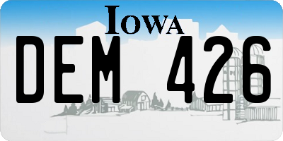 IA license plate DEM426