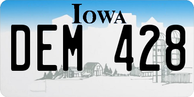 IA license plate DEM428
