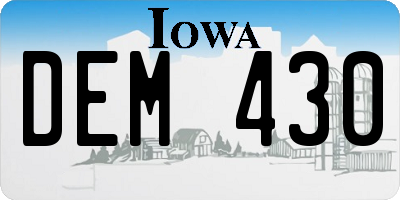 IA license plate DEM430