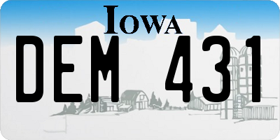 IA license plate DEM431