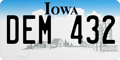 IA license plate DEM432