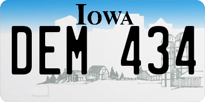 IA license plate DEM434