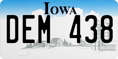 IA license plate DEM438