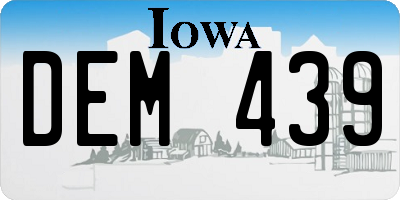IA license plate DEM439