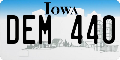 IA license plate DEM440