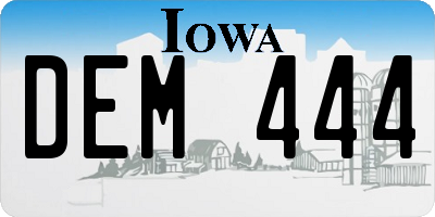 IA license plate DEM444