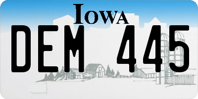 IA license plate DEM445