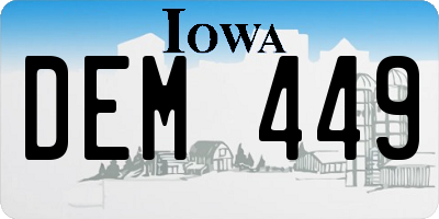IA license plate DEM449