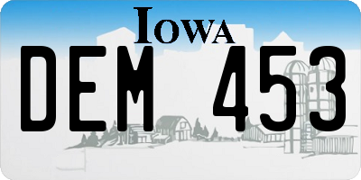 IA license plate DEM453