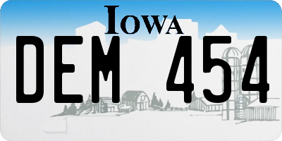 IA license plate DEM454