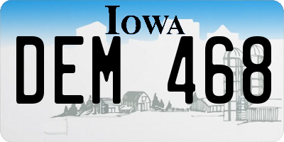IA license plate DEM468