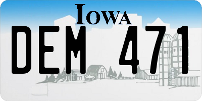 IA license plate DEM471