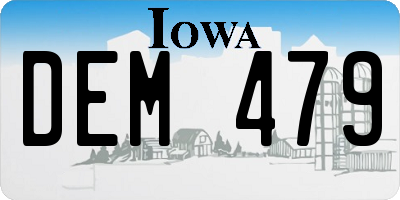 IA license plate DEM479