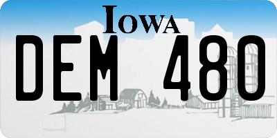 IA license plate DEM480