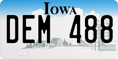 IA license plate DEM488