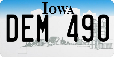 IA license plate DEM490
