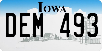 IA license plate DEM493