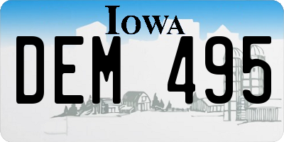 IA license plate DEM495