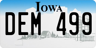 IA license plate DEM499