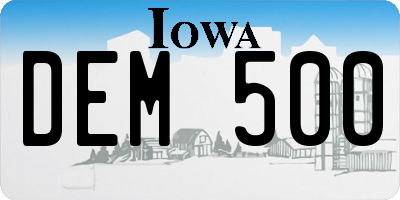 IA license plate DEM500