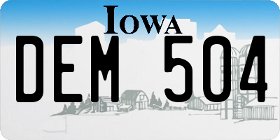 IA license plate DEM504