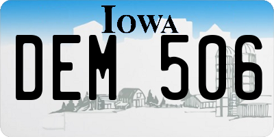 IA license plate DEM506