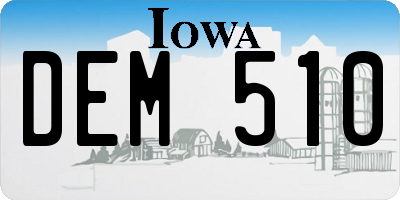 IA license plate DEM510
