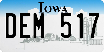 IA license plate DEM517