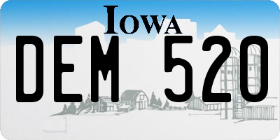 IA license plate DEM520