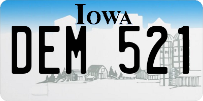 IA license plate DEM521