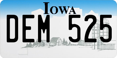 IA license plate DEM525