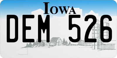 IA license plate DEM526