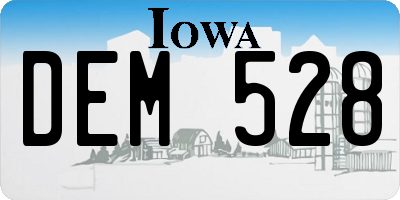 IA license plate DEM528
