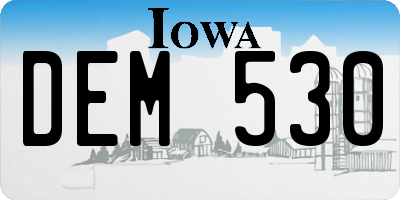 IA license plate DEM530