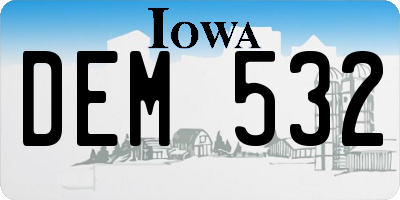IA license plate DEM532